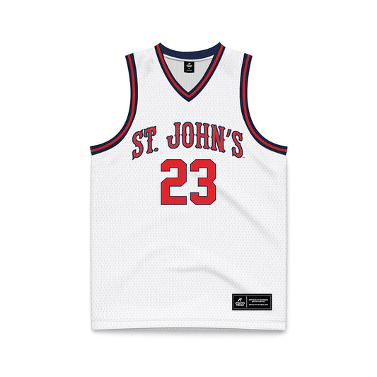 St. Johns - NCAA Men's Basketball : Bryce Hopkins - White Basketball Jersey-0