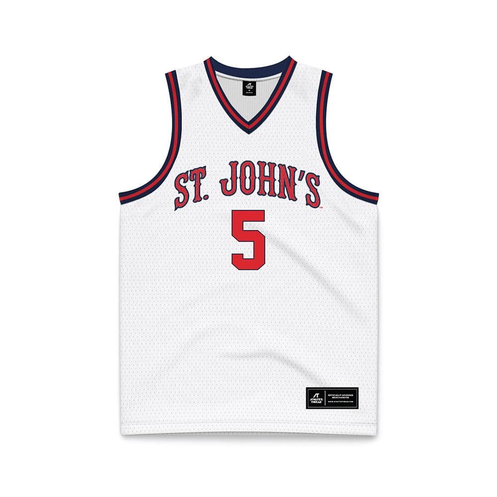 St. Johns - NCAA Men's Basketball : Kelvin Odih - White Basketball Jersey-0