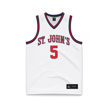 St. Johns - NCAA Men's Basketball : Kelvin Odih - White Basketball Jersey-0