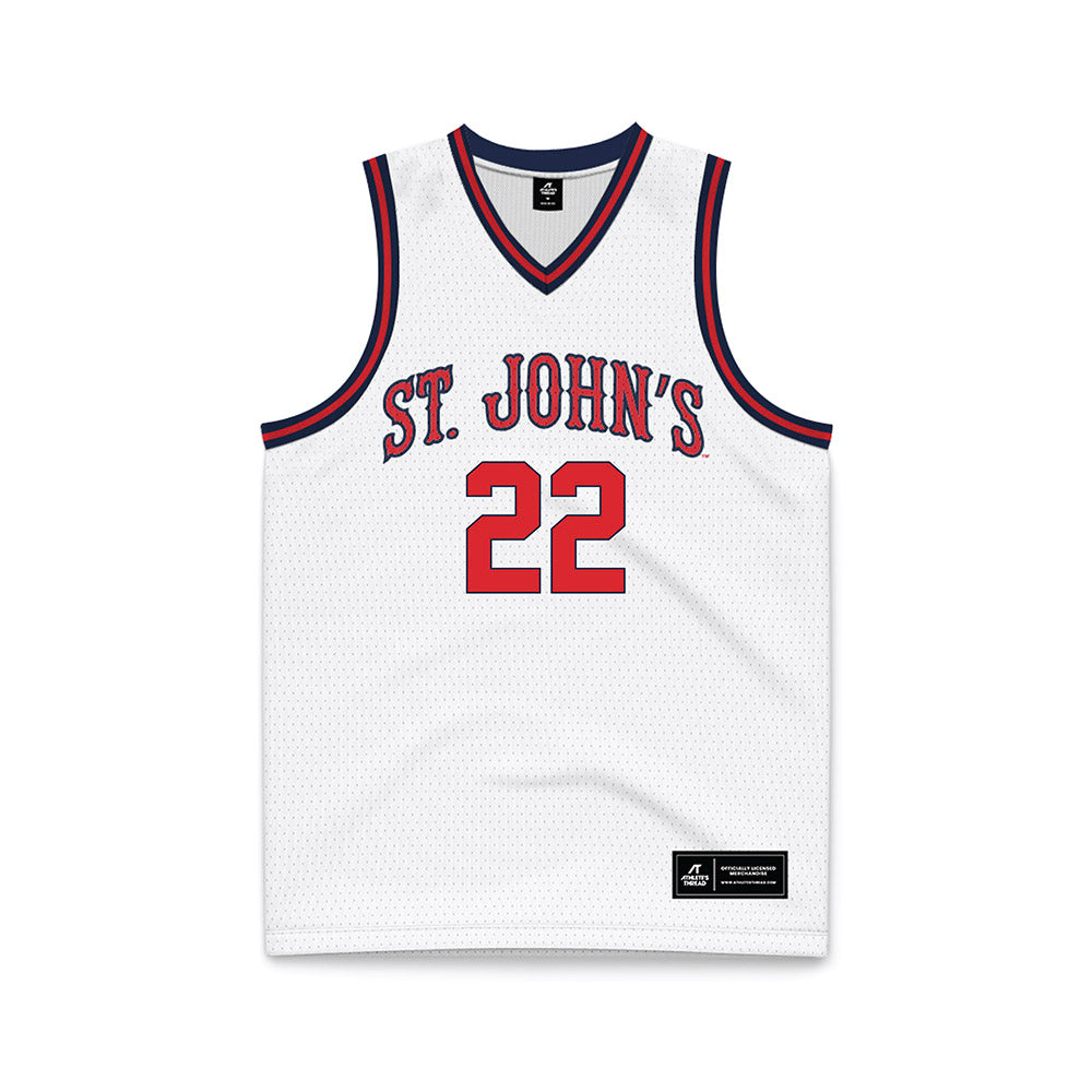 St. Johns - NCAA Men's Basketball : Imran Suljanovic - White Basketball Jersey-0