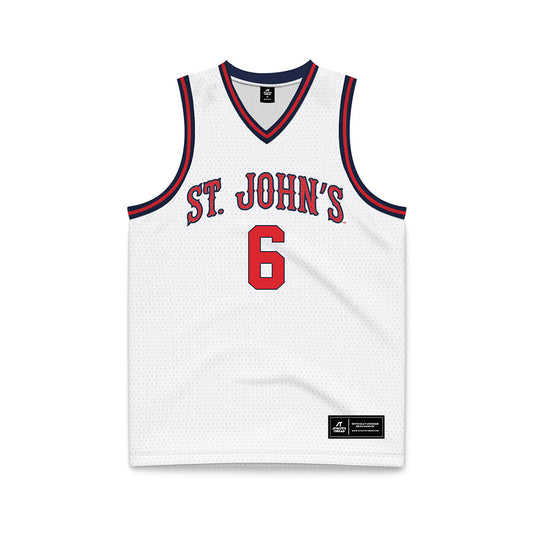 St. Johns - NCAA Men's Basketball : Casper Pohto - White Basketball Jersey-0