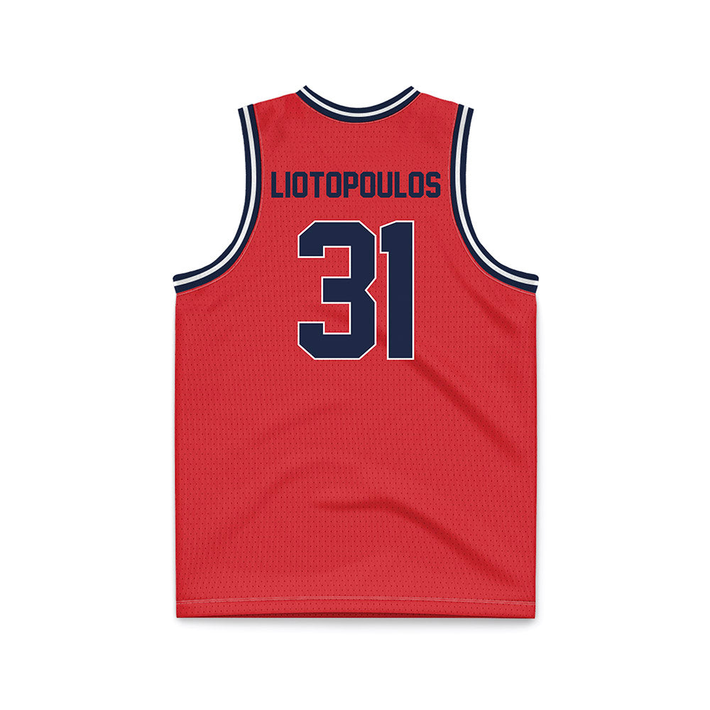 St. Johns - NCAA Men's Basketball : Lefteris Liotopoulos - Red Basketball Jersey-1