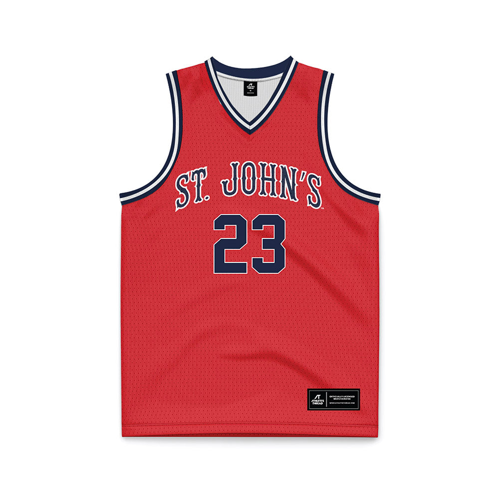 St. Johns - NCAA Men's Basketball : Bryce Hopkins - Red Basketball Jersey-0