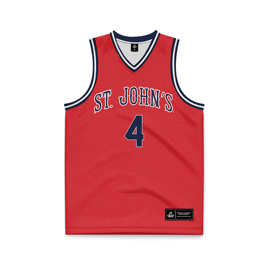 St. Johns - NCAA Men's Basketball : Oziyah Sellers - Red Basketball Jersey-0