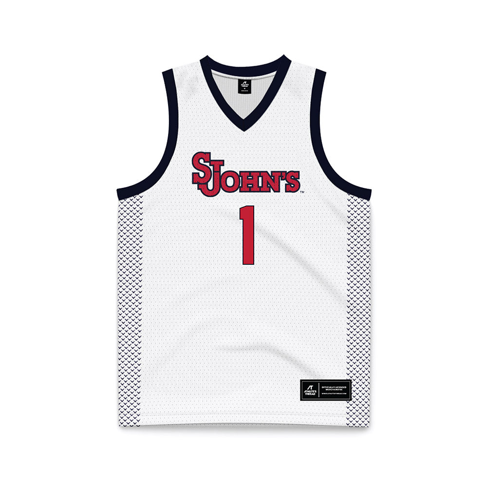 St. Johns - NCAA Women's Basketball : Beautiful Waheed - White Basketball Jersey-0