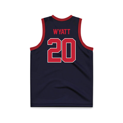 St. Johns - NCAA Women's Basketball : Sa'Mya Wyatt - Navy Basketball Jersey-1