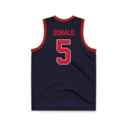 St. Johns - NCAA Women's Basketball : Jailah Donald - Navy Basketball Jersey