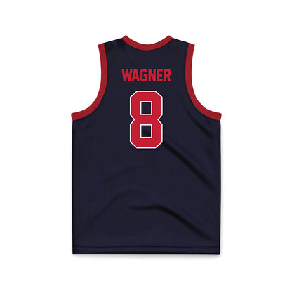 St. Johns - NCAA Women's Basketball : Shaulana Wagner - Navy Basketball Jersey-1