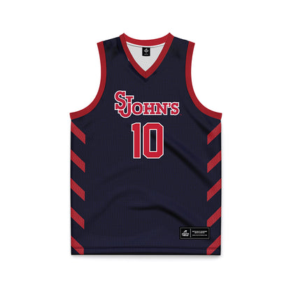 St. Johns - NCAA Women's Basketball : Brooke Moore - Navy Basketball Jersey-0