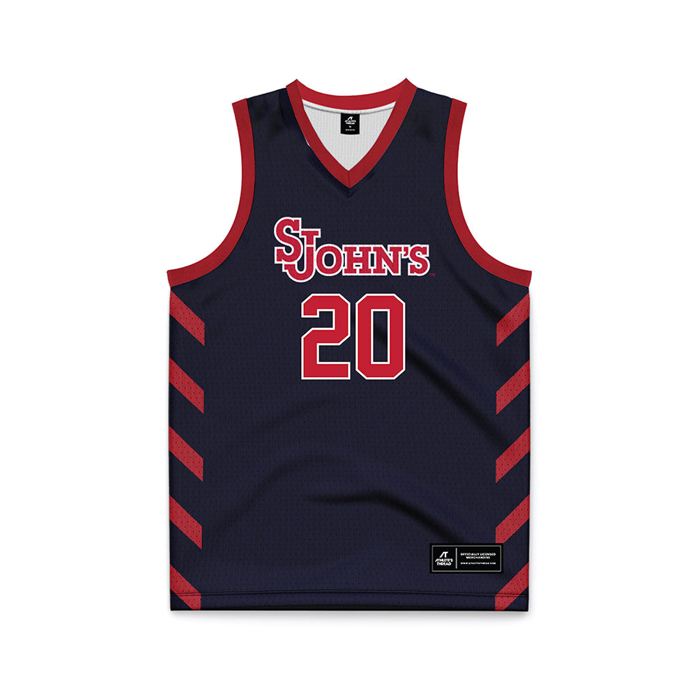 St. Johns - NCAA Women's Basketball : Sa'Mya Wyatt - Navy Basketball Jersey-0