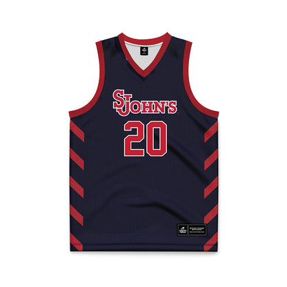 St. Johns - NCAA Women's Basketball : Sa'Mya Wyatt - Navy Basketball Jersey-0