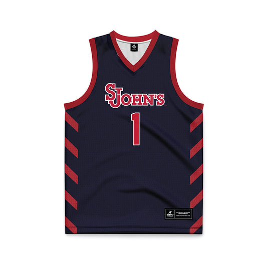 St. Johns - NCAA Women's Basketball : Beautiful Waheed - Navy Basketball Jersey-0