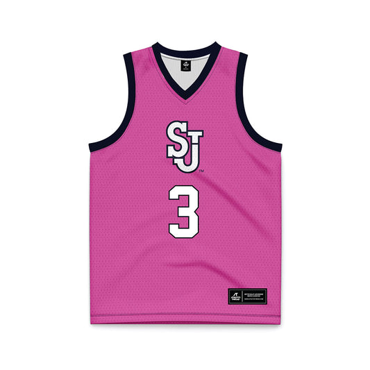 St. Johns - NCAA Women's Basketball : Ariel Little - Pink Basketball Jersey-0