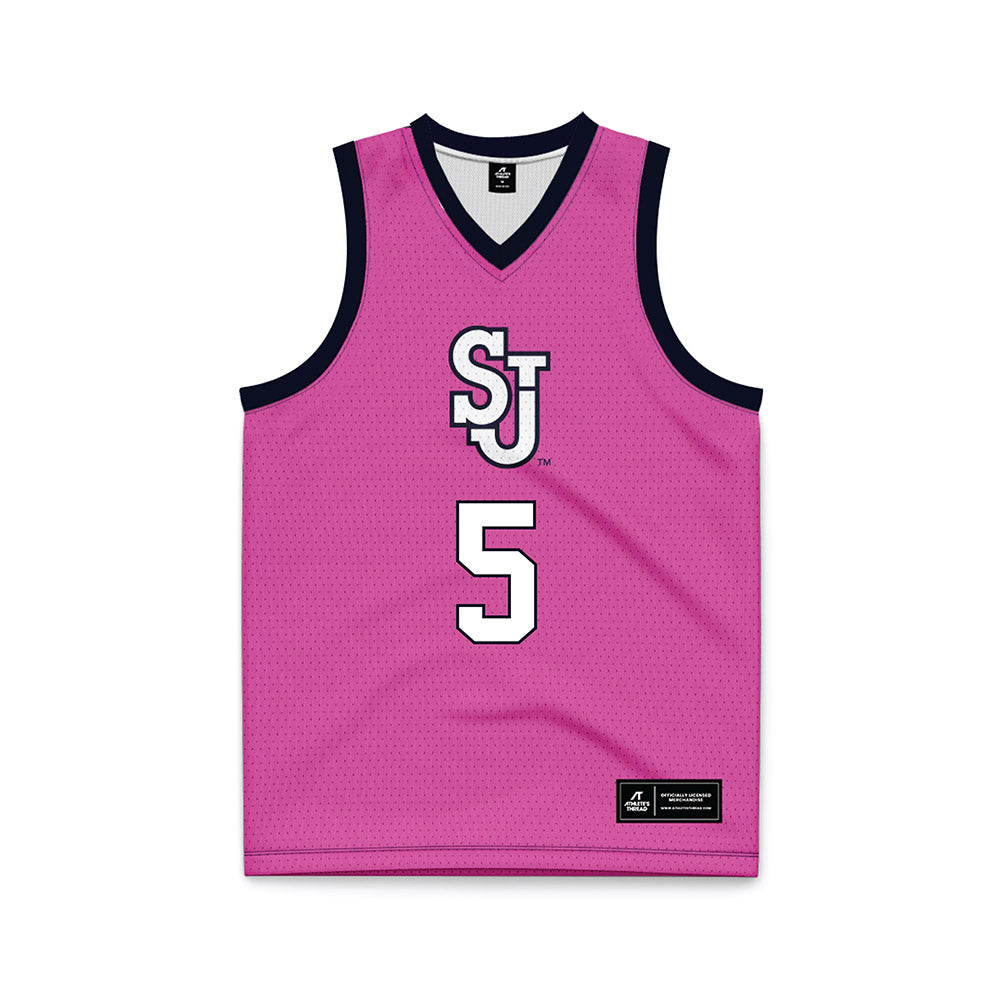 St. Johns - NCAA Women's Basketball : Jailah Donald - Pink Basketball Jersey