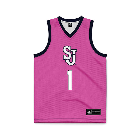 St. Johns - NCAA Women's Basketball : Beautiful Waheed - Pink Basketball Jersey-0