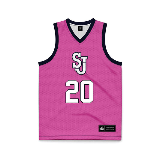 St. Johns - NCAA Women's Basketball : Sa'Mya Wyatt - Pink Basketball Jersey-0