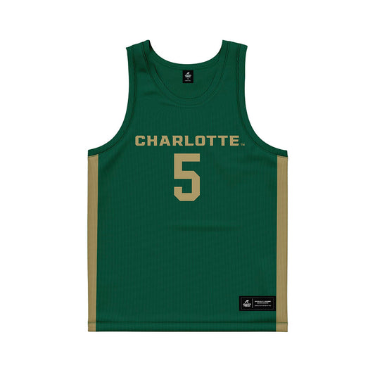 UNC Charlotte - NCAA Women's Basketball : Caitlin Staley - Green Basketball Jersey-0