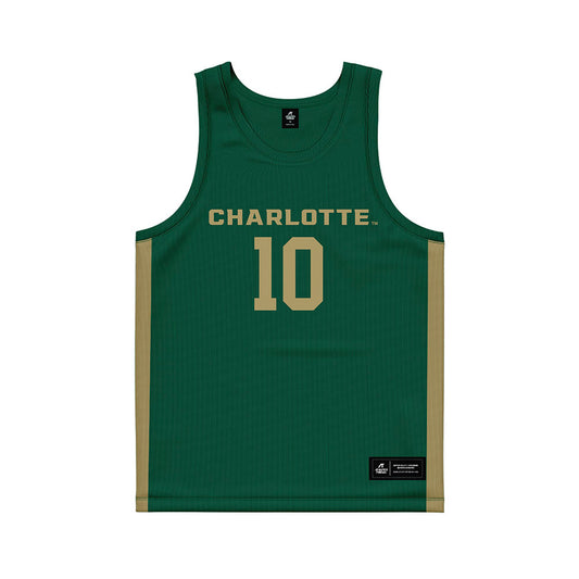 UNC Charlotte - NCAA Women's Basketball : Janavia Gage - Green Basketball Jersey-0