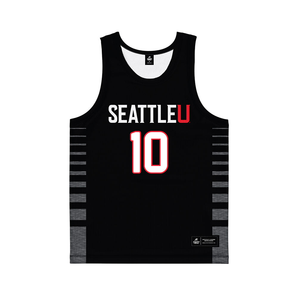 Seattle - NCAA Men's Basketball : Ray Adams - Black Basketball Jersey-0