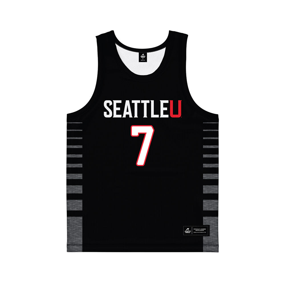 Seattle - NCAA Men's Basketball : Jeremiah Harshman - Black Basketball Jersey-0