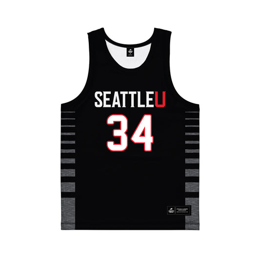 Seattle - NCAA Men's Basketball : Austin Maurer - Black Basketball Jersey-0
