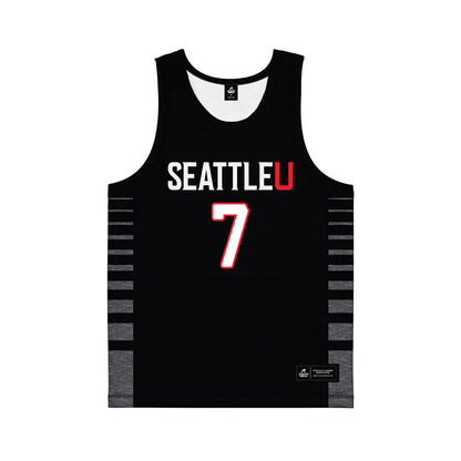 Seattle - NCAA Men's Basketball : Jeremiah Harshman - Black Basketball Jersey-0