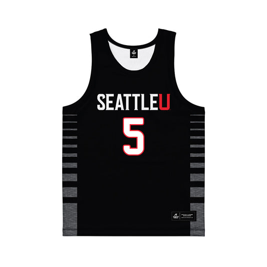 Seattle - NCAA Men's Basketball : Jojo Murphy - Black Basketball Jersey-0