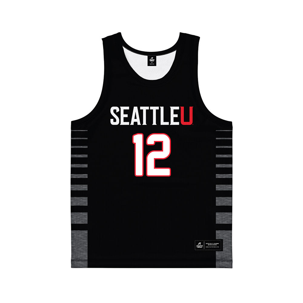 Seattle - NCAA Men's Basketball : Matthew-Alexander Moncrieffe - Black Basketball Jersey-0