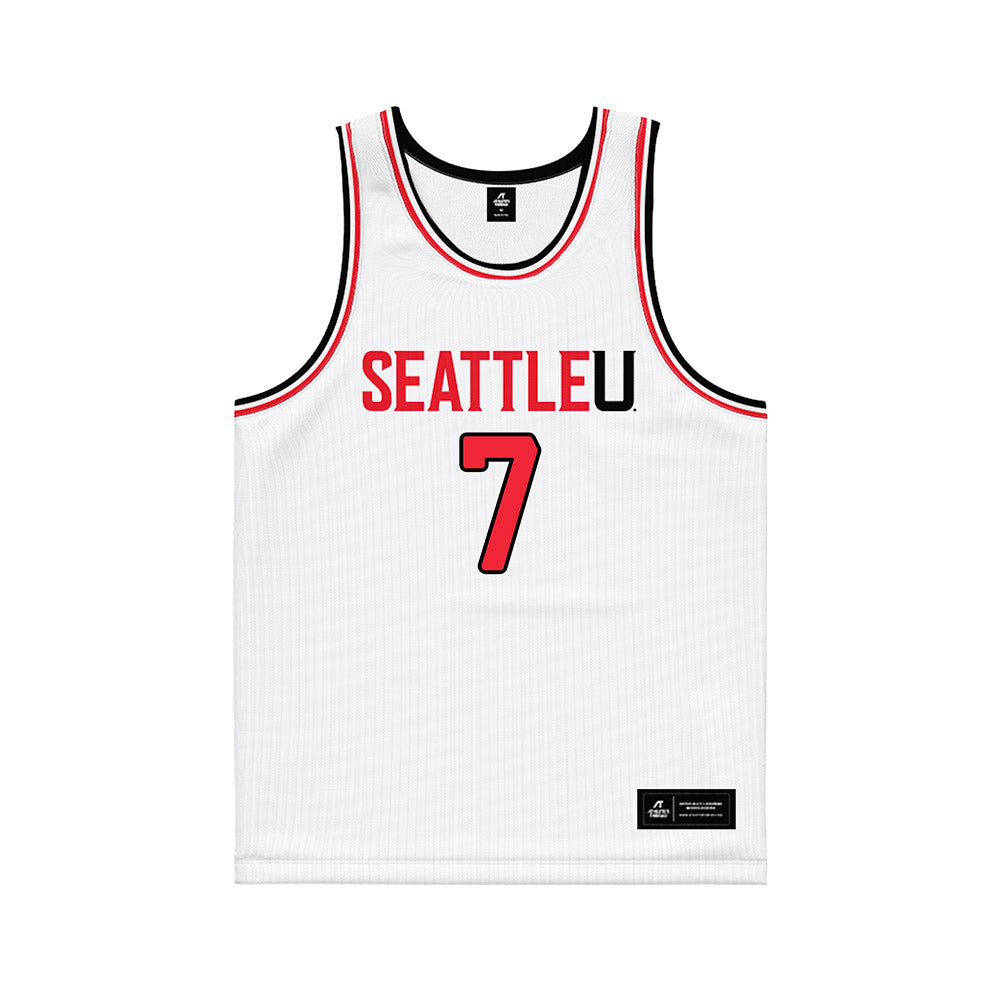 Seattle - NCAA Men's Basketball : Jeremiah Harshman - White Basketball Jersey-0