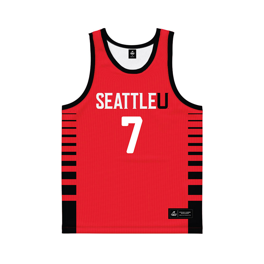 Seattle - NCAA Men's Basketball : Jeremiah Harshman - Red Basketball Jersey-0