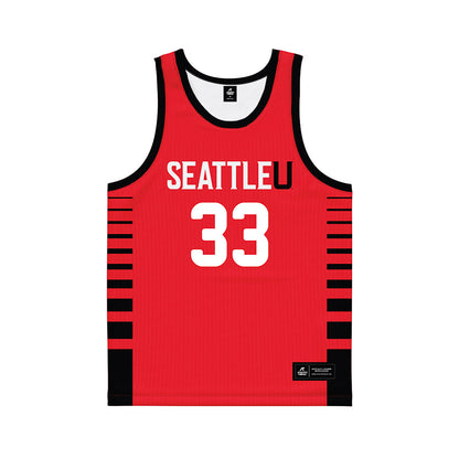 Seattle - NCAA Men's Basketball : Brock Felder - Red Basketball Jersey-0