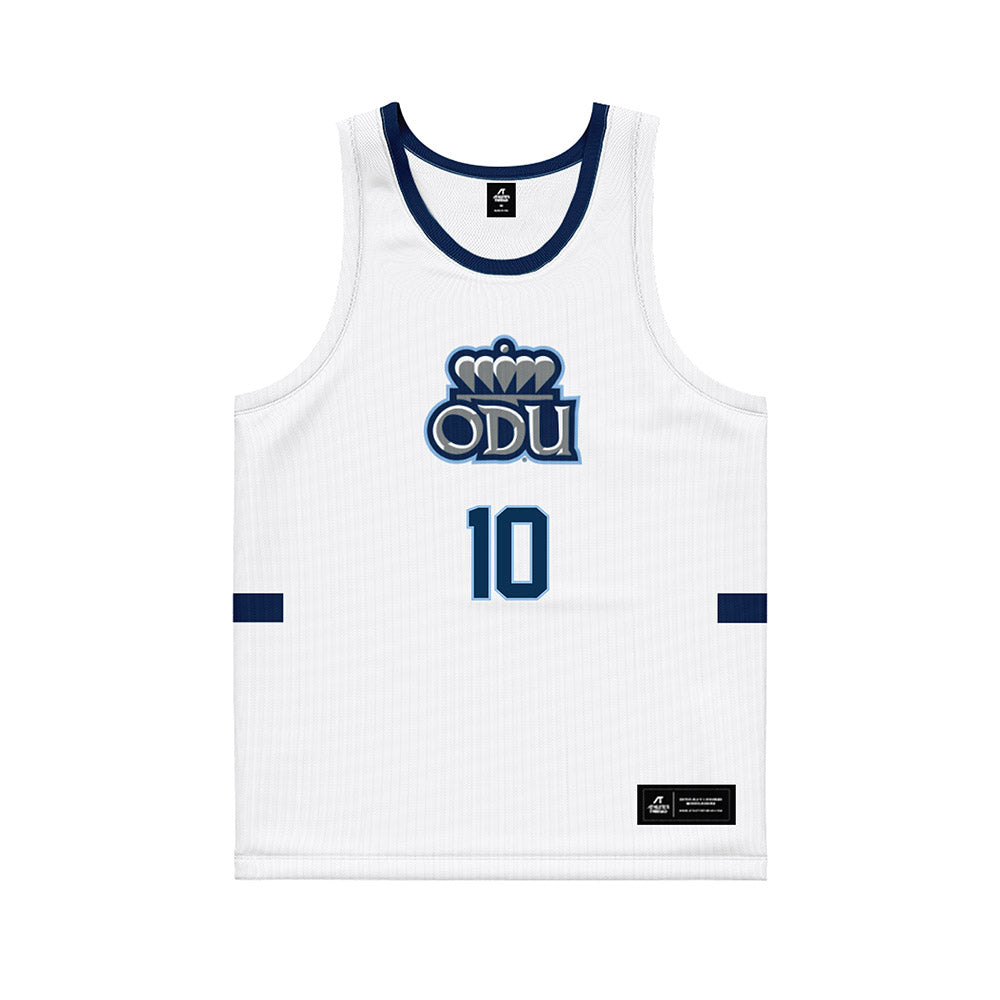 Old Dominion - NCAA Men's Basketball : Elijah Flowers - White Basketball Jersey-0