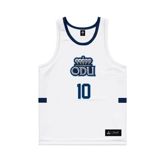 Old Dominion - NCAA Men's Basketball : Elijah Flowers - White Basketball Jersey-0
