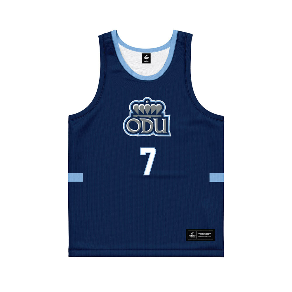 Old Dominion - NCAA Men's Basketball : Scottie Hubbard - Navy Basketball Jersey