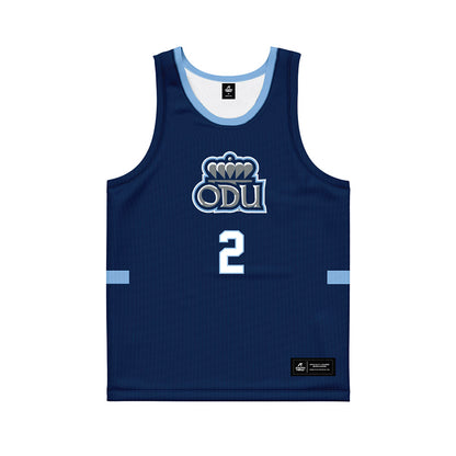 Old Dominion - NCAA Men's Basketball : Zacch Wiggins - Navy Basketball Jersey-0