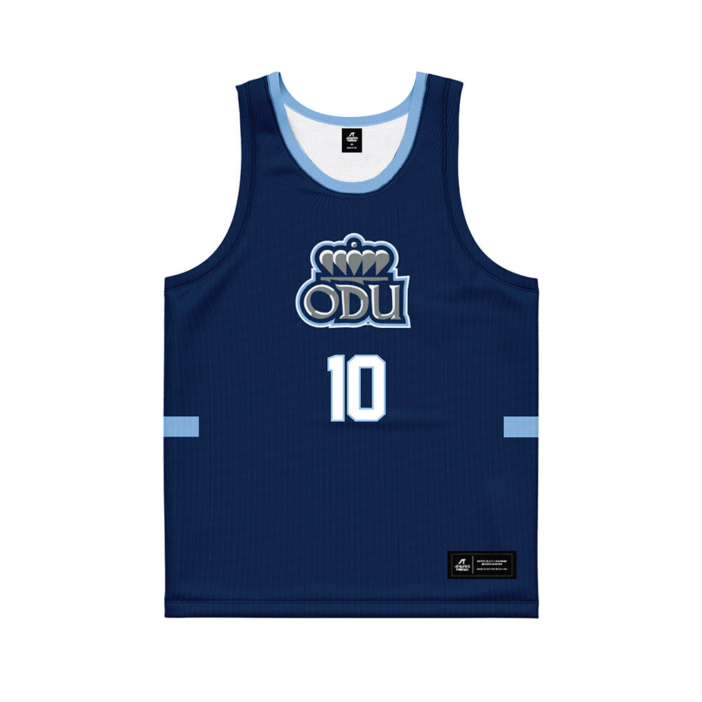 Old Dominion - NCAA Men's Basketball : Elijah Flowers - Navy Basketball Jersey-0