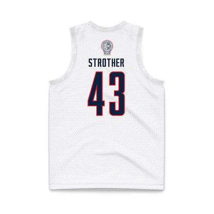 UConn - Women's Basketball Legends : Ann Strother - White Basketball Jersey