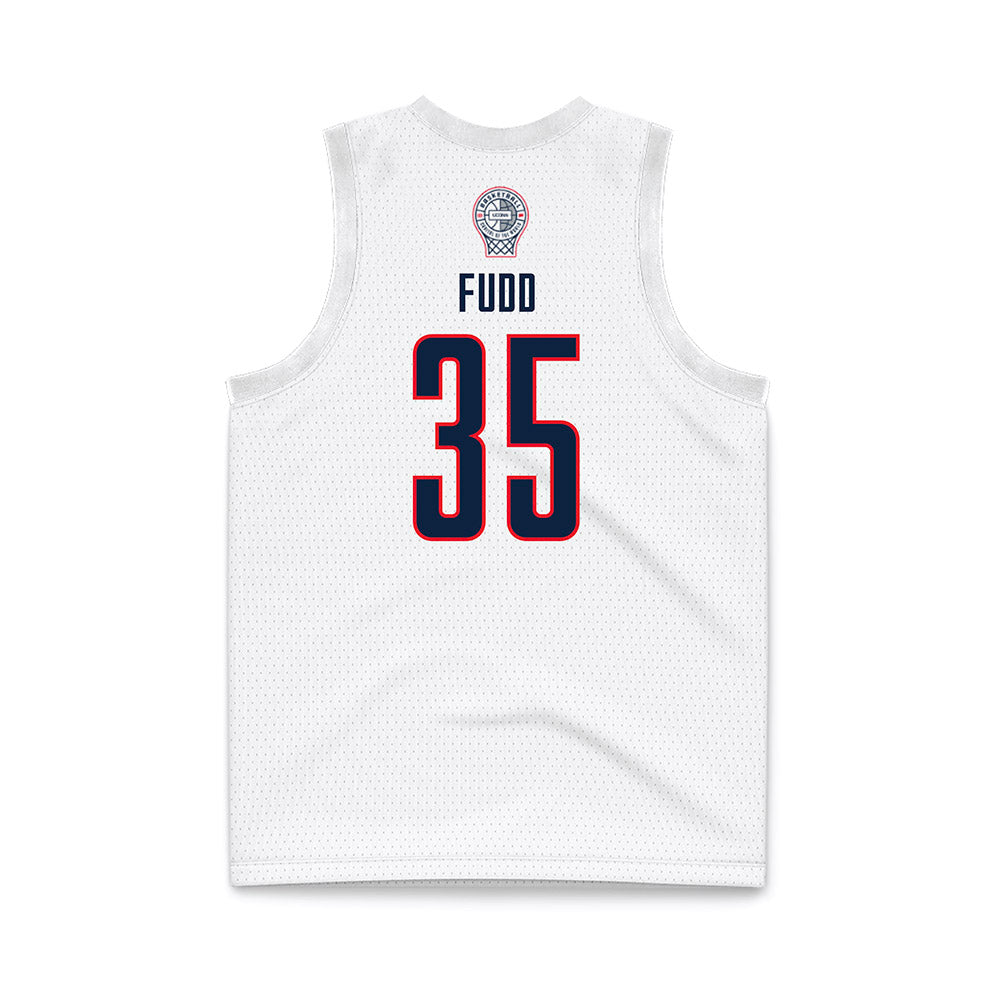 UConn - NCAA Women's Basketball : Azzi Fudd - White Basketball Jersey-1