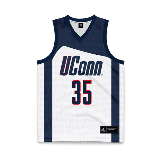 UConn - NCAA Women's Basketball : Azzi Fudd - White Basketball Jersey-0