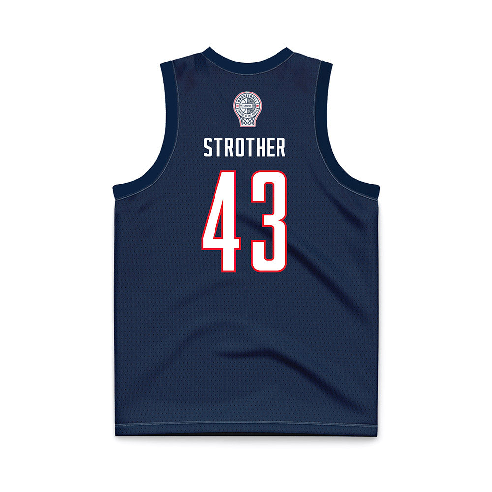 UConn - Women's Basketball Legends : Ann Strother - Navy Basketball Jersey