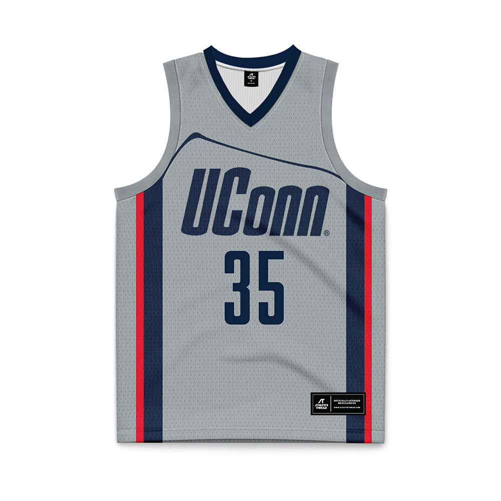 UConn - NCAA Women's Basketball : Azzi Fudd - Grey Basketball Jersey-0