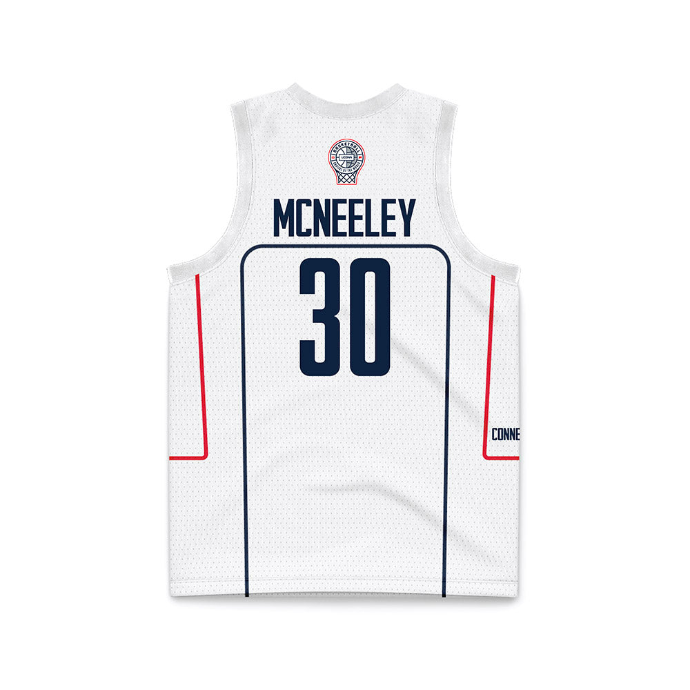 UConn - NCAA Men's Basketball : Liam McNeeley - White Basketball Jersey