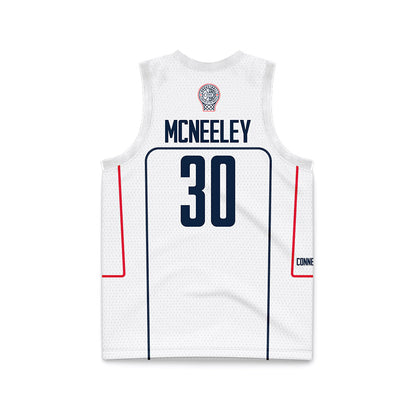 UConn - NCAA Men's Basketball : Liam McNeeley - White Basketball Jersey