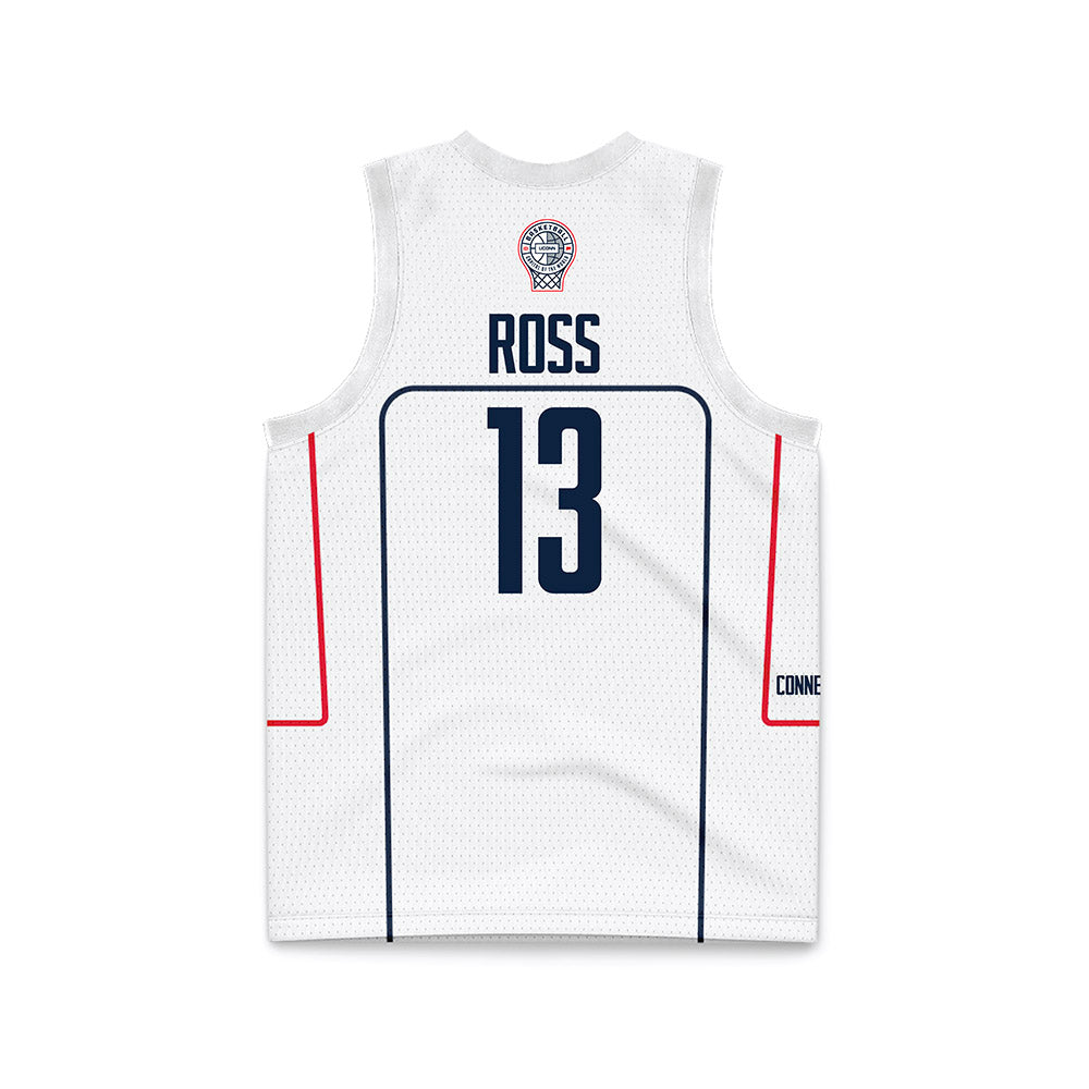 UConn - NCAA Men's Basketball : Jacob ROSS - White Basketball Jersey-1