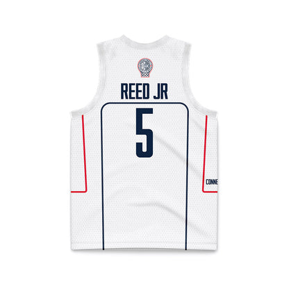 UConn - NCAA Men's Basketball : Tarris Reed Jr - White Basketball Jersey-1