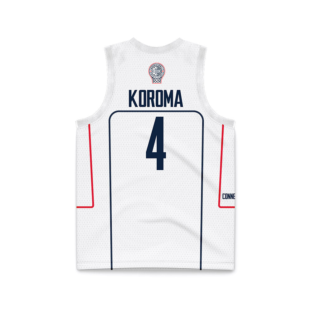 UConn - NCAA Men's Basketball : Dwayne Koroma - White Basketball Jersey-1