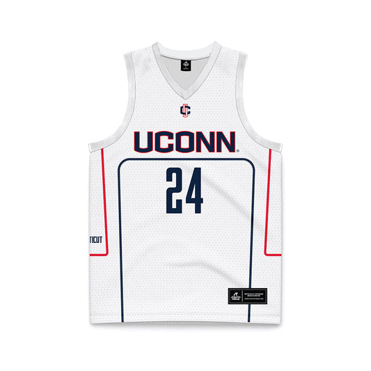 UConn - NCAA Men's Basketball : Braylon Mullins - White Basketball Jersey-0