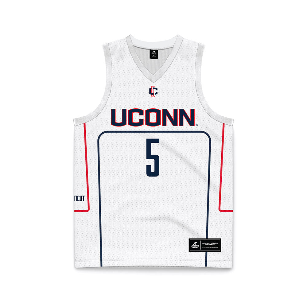 UConn - NCAA Men's Basketball : Tarris Reed Jr - White Basketball Jersey-0