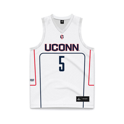 UConn - NCAA Men's Basketball : Tarris Reed Jr - White Basketball Jersey-0