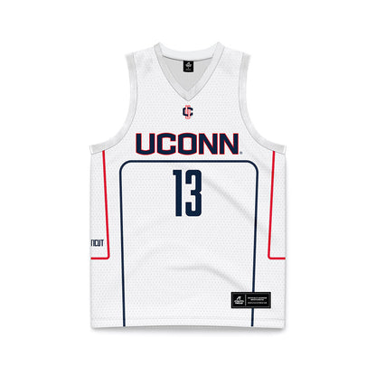 UConn - NCAA Men's Basketball : Jacob ROSS - White Basketball Jersey-0